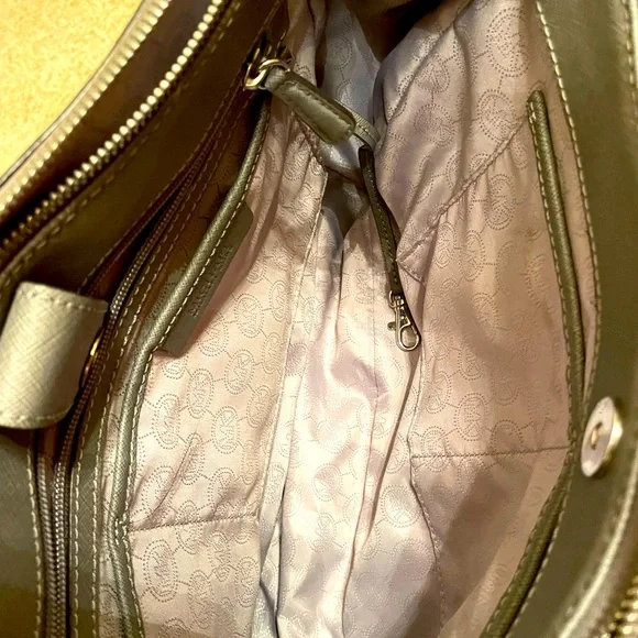 Michael Kors, Taupe with tan trim, Purse - Picture 5 of 8